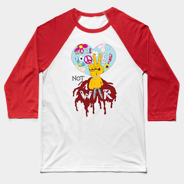 Hippy Baseball T-Shirt by ReignGFX